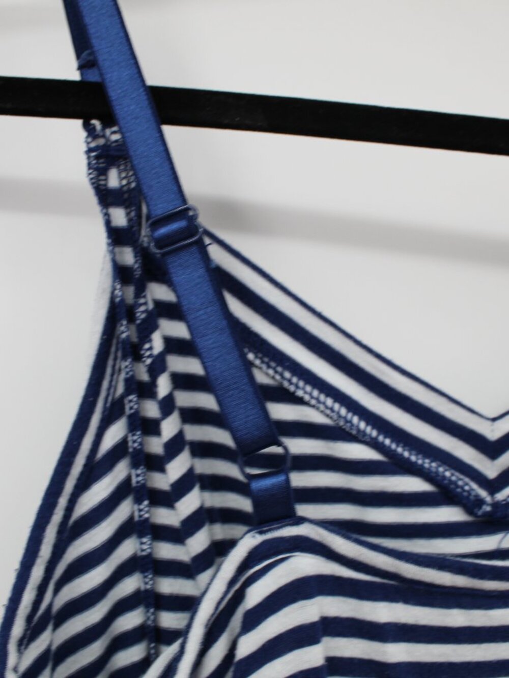 Blue and White Striped Summer Maternity Dress Sz Med Vacation Pool Cool Soft - Picture 5 of 6